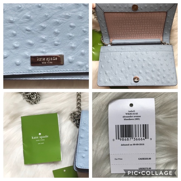 New! KATE SPADE Blue Isabeli Chain Crossbody Bag - Picture 8 of 8